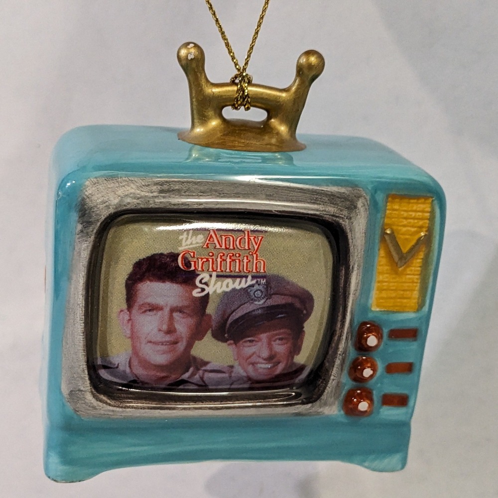 Vandor 2001 Andy Griffith Show Retro TV Ceramic Christmas Ornament Turquoise